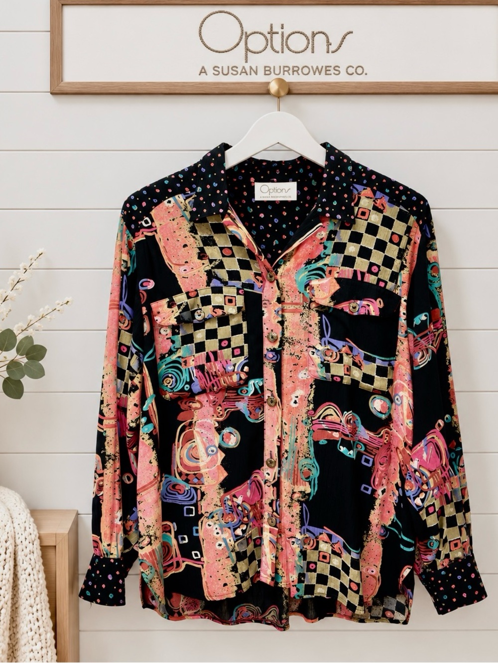 Vintage Options by A. Susan Burrowes Co. Abstract Print Blouse – Size 16
